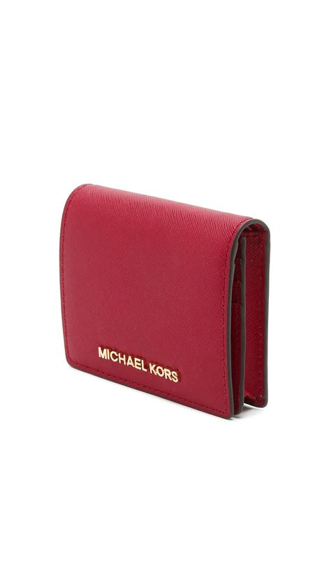 michael kors dark cherry wallet|Michael Kors oversized wallet.